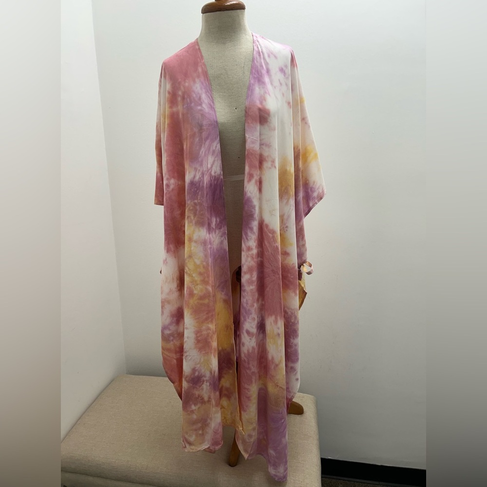 Torrid Pink and Purple Tie-Dye Kimono